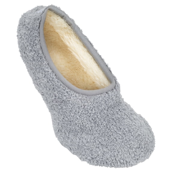 Super Soft Cozy Grey Medium (7.5-9) Slip Resistant Sole Women s Slippers