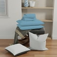thumbnail image 1 of Color Sense Cotton Rich Jersey Bedsheet Set, Super-Soft & Cozy Knitted, 4-Piece Full Sky Blue, 1 of 8
