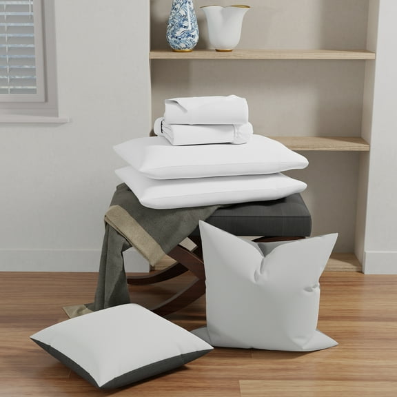 Color Sense Cotton Rich Jersey Bedsheet Set, Super-Soft & Cozy Knitted, 4-Piece King White