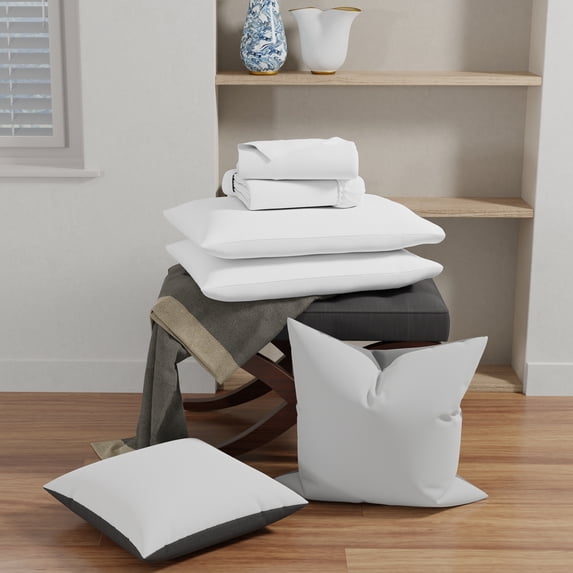 Color Sense Cotton Rich Jersey Bedsheet Set, Super-Soft & Cozy Knitted, 4-Piece Queen White