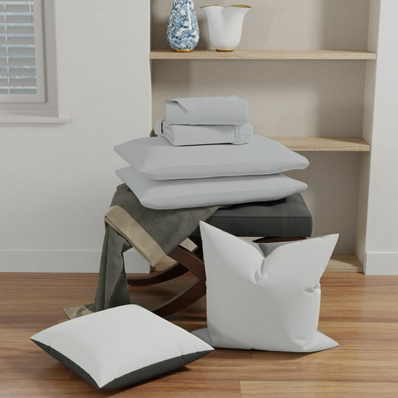 Color Sense Cotton Rich Jersey Bedsheet Set, Super-Soft & Cozy Knitted, 3-Piece Twin Light Gray