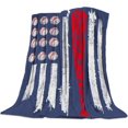 thumbnail image 1 of Super Soft Cozy Throw Blanket Twin Size 3D Printed Lightweight Polyester Blankets Independence Day Abstract Baseball Flannel Blanket for Men Women Kids All Seasons 40x50 Inch, 1 of 6