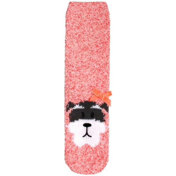 Super Soft Cozy Warm Cute Animal Non-Slip Fuzzy Crew Winter Socks, 1 Pair Raccoon