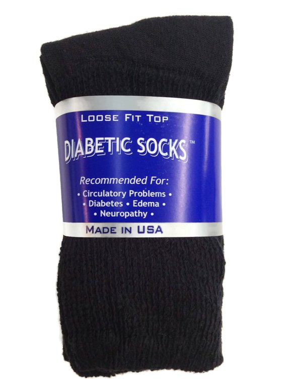 Super Soft Creswell 18 Pairs Of Mens Black Diabetic Crew Socks 13-15 King Size