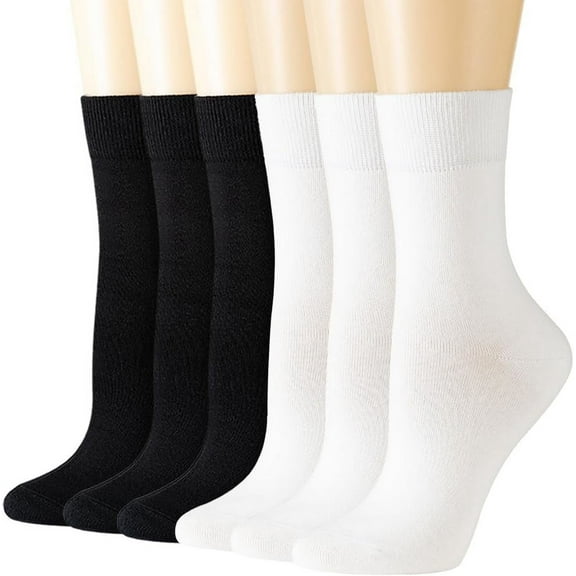 Super Soft Crew Socks Cozy Causal Athletic Socks 6 Pairs