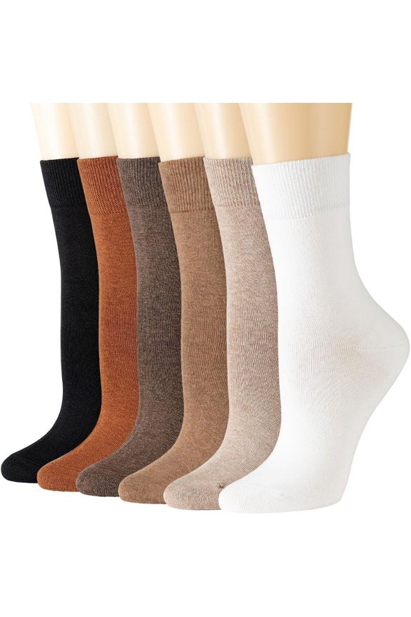 Super Soft Crew Socks Cozy Causal Athletic Socks 6 Pairs