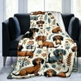 thumbnail image 1 of Super Soft Cute Dachshund Print Flannel Blanket - Polyester Warm Throw for Naps, Couch, Bed & Home Decor, Perfect Birthday Gift, Family Gathering Souvenir or Wedding Keepsake, 30*40in, C, 1 of 9
