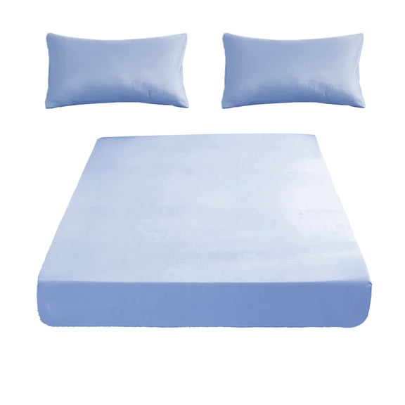 Super Soft Deep Pocket Fitted Sheet, Breathable & Wrinkle-Resistant Solid Color Fitted Sheet, Fully Bound Elastic Band Design, for Single, Double, King & Queen Beds