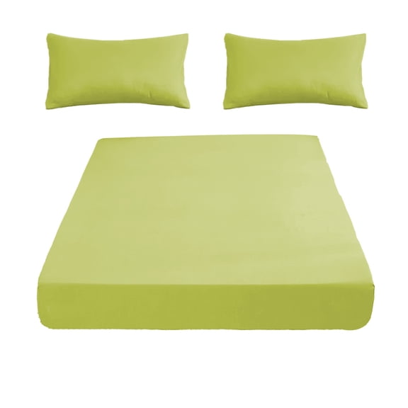 Super Soft Deep Pocket Fitted Sheet, Breathable & Wrinkle-Resistant Solid Color Fitted Sheet, Fully Bound Elastic Band Design, for Single, Double, King & Queen Beds