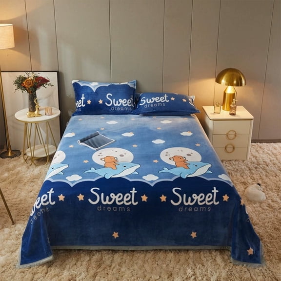 Super Soft Double-sided Padded Mink Blanket for Winter Bedding and Home Decor, Available in Various Prints, Size 59.06x78.74 in