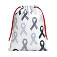 thumbnail image 1 of Super Soft Fabric Gift Bag Contraction Free Bag Mouth Pull Rope Design Red Ribbon Mouth For The Festival Cancer Awareness Ribbon Pattern - Grayscale Modern Small, 1 of 8