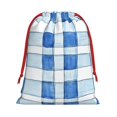 thumbnail image 1 of Super Soft Fabric Gift Bag Contraction Free Bag Mouth Pull Rope Design Red Ribbon Mouth For The Festival Cornflowerblue Checked Hand-Drawn Sketch_2 Small, 1 of 8