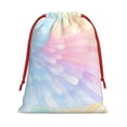 thumbnail image 1 of Super Soft Fabric Gift Bag Contraction Free Bag Mouth Pull Rope Design Red Ribbon Mouth For The Festival Gray Tie-Dye Background Rainbow Colors_4 Small, 1 of 8