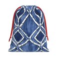 thumbnail image 1 of Super Soft Fabric Gift Bag Contraction Free Bag Mouth Pull Rope Design Red Ribbon Mouth For The Festival Indigo Moroccan Trellis Hand-Drawn Sketch_3 Medium, 1 of 8