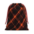 thumbnail image 1 of Super Soft Fabric Gift Bag Contraction Free Bag Mouth Pull Rope Design Red Ribbon Mouth For The Festival Argyle Plaid Darkorange_4 Small, 1 of 8