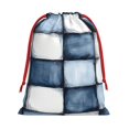 thumbnail image 1 of Super Soft Fabric Gift Bag Contraction Free Bag Mouth Pull Rope Design Red Ribbon Mouth For The Festival Doderblue Checked Hand-Drawn Sketch_3 Small, 1 of 8