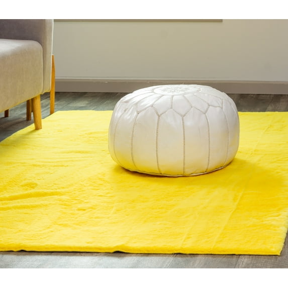 Super Soft Faux Rabbit / Mink Fur Solid Area Rug