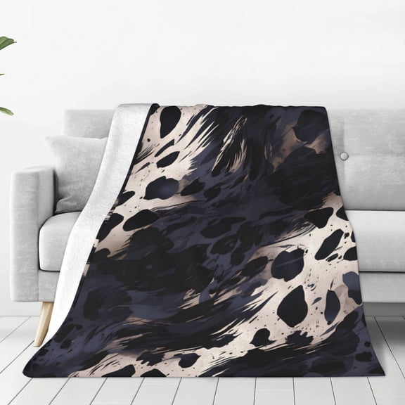Super Soft Flannel Blanket Light Weight Super Soft Anti Pilling Anti Wrinkle Anti Allergy Fast Dry Easy To Care Animal Print Style Mediumorchid_3 60"X50"