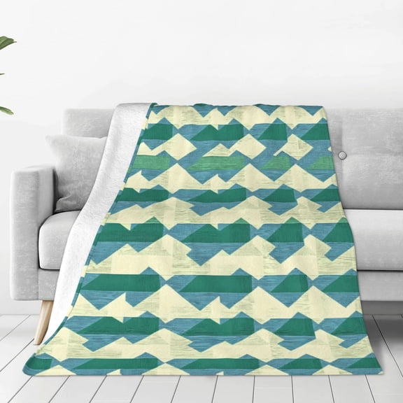 Super Soft Flannel Blanket Light Weight Super Soft Anti Pilling Anti Wrinkle Anti Allergy Fast Dry Easy To Care Lightseagreen Colorful Houndstooth_1 40"X30"
