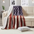 thumbnail image 1 of Super Soft Flannel Fleece Throw Blanket, Lightweight Sherpa Blankets Comfortable Bed Throws 3D Printed Blanket for Couch/Chair/Sofa/Bed/Dorm/Bedroom/Home (Wood Plank American Us Flag), 1 of 5