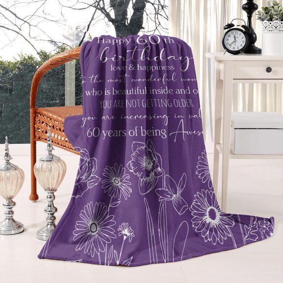 Super Soft Flannel Text Blanket Breathable & Warm Throw Blanket, Ideal for Year-Round Use on Sofa, Chair, or Bedroom Decor, Comfortable & Chic, 50x60 Inches