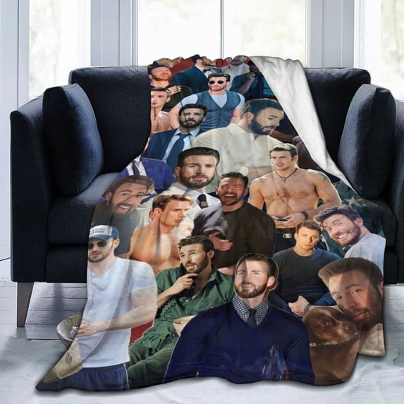Super Soft Flannel Throw Chris Evans Blanket 40"X30" For Bed, Sofa, Camping, Cold Cinema Or Travel,Gift For Your Family And Friend