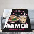 thumbnail image 1 of Super Soft Flannel Throw Ramen Blanket 60"X50" For Bed, Sofa, Camping, Cold Cinema Or Travel,Gift For Your Family And Friend, 1 of 8