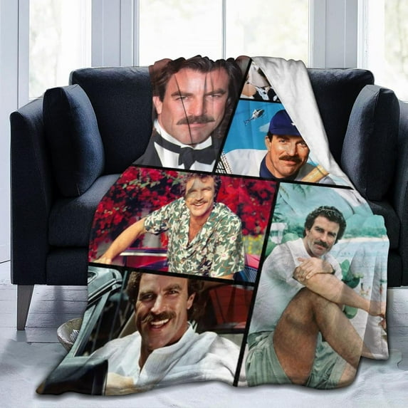 Super Soft Flannel Throw Tom Selleck Blanket Soft Cozy Fleece Merchandise for Sofa Bed 80"X60"