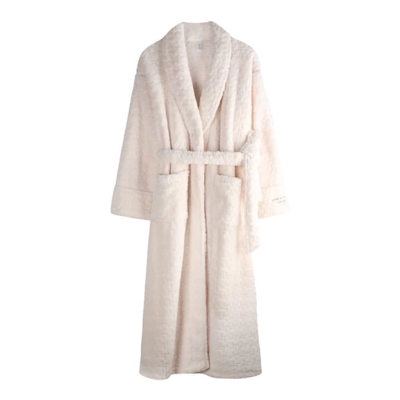 Super Soft Fleece Bath Robe Cozy Shawl Collar,Warm Belted Dressing Gown Long Bathrobe Kimono Robes,Casual Ladies Loungewear