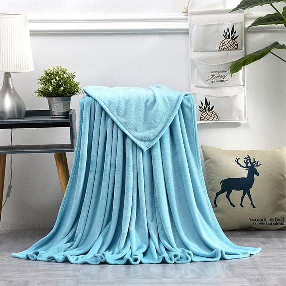 Super Soft Fleece Blanket Throw | Double-Sided Plush Warm Reversible Sofa Bedding | 180x200cm | Thick Breathable Non-Irritating Polyester | Easy Care Washable | Indoor Outdoor Use | 1 Pack