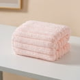 thumbnail image 1 of Super Soft Fleece Throw Blanket Dusty Slate Pink, Luxury Fuzzy Plush Flannel Throw, Warm Cozy Ribbed Microfiber Blanket for Sofa Couch Bed, Lightweight Striped Blanket, Pink, 55x27, 1 of 5