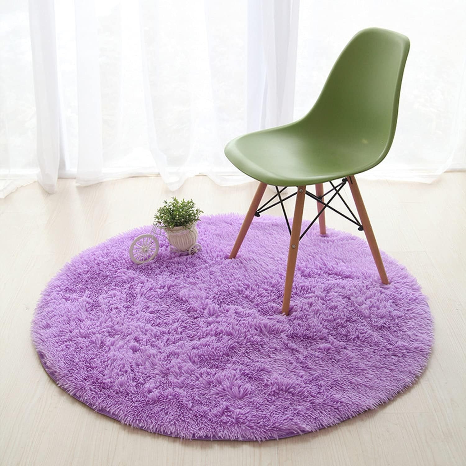 Comfortable Rugs Super Soft Fluffy Round Area Rug For Bedroom, Modern Ultra Comfortable ...