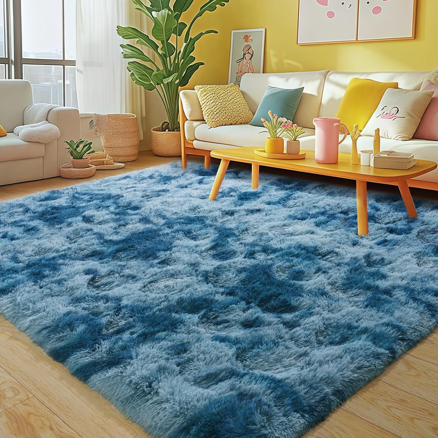 Soft Rug Fuzy Super Soft Fluffy Rug for Living Room Bedroom, Modern Shaggy Rug Fuzzy ...