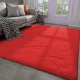 thumbnail image 1 of Super Soft Fluffy Shaggy Rugs 4x6 Feet for Living Room Bedroom, Furry Dorm Throw Rug Non-Slip Indoor Floor Carpet, Red, 1 of 7