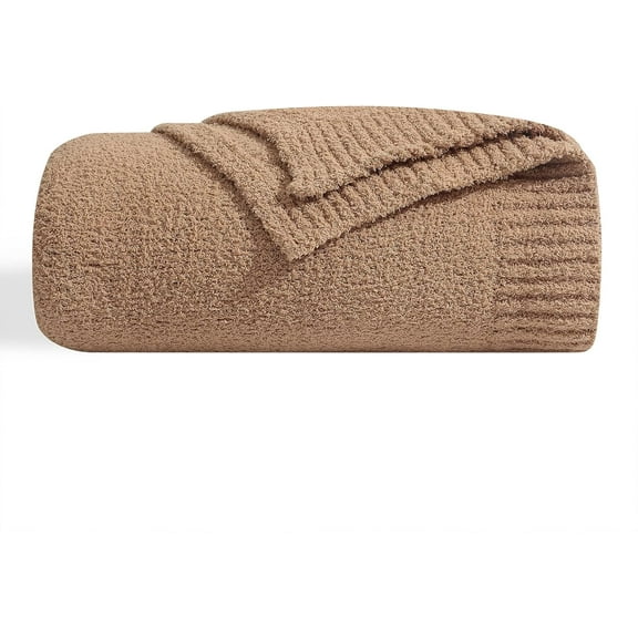 Super Soft Fluffy Throw Blanket Lightweight Cozy Warm Throw Blankets for Couch Bed Sofa All Season (Camel, 50”x60”)