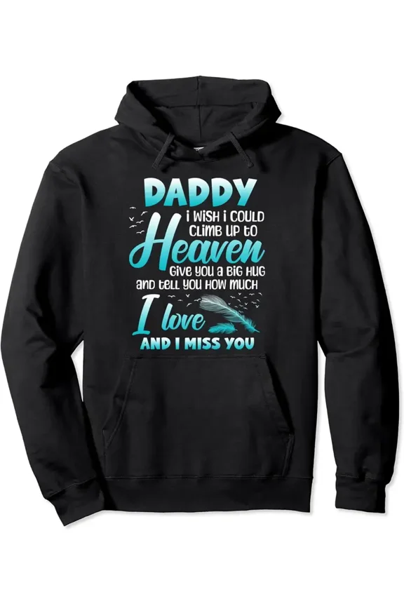 Super Soft, Four Seasons Leisure Angel in Heaven, I Love You, Miss You Hooded Sweater, Trendy Street Style, Round Neck, Breathable
