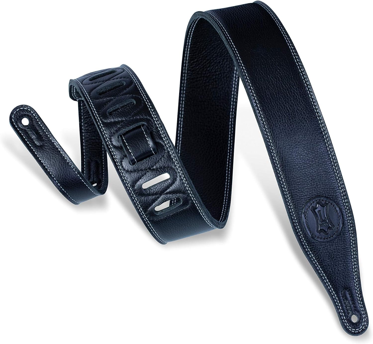 SuperSoft Garment Leather Electric Guitar Strap, Black