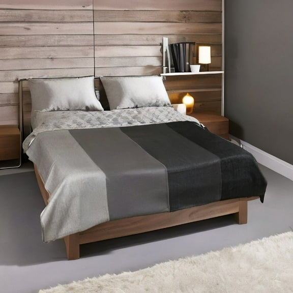 Super Soft Gray & Black | Alpaca Wool  Blanket Queen Size