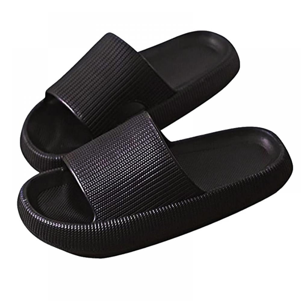 Thick-Soled House, Non-Slip Wear-Resistant Soft Comfortable Slipper Amazon.com | rosyclo Cloud Pillow Slippers for Female and  main image 3