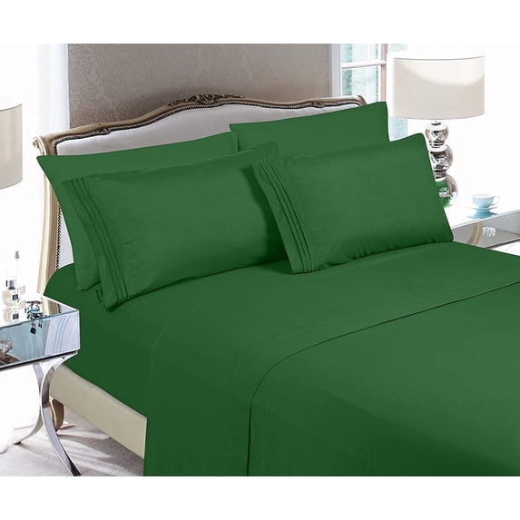Super Soft Hotel Collection Pillowcase Set - Wrinkle & Fade Resistant, Silky Microfiber, Standard Size, Hunter Green