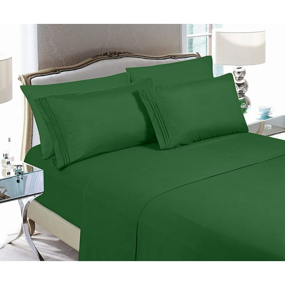 4 Piece Microfiber Sheet Set - Ultra Soft, Breathable, Wrinkle-Free, Deep Pocket, Fade-Resistant, Easy Care, Fits Mattresses up to 16 Inches - Full, Hunter Green