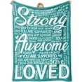 thumbnail image 1 of Super Soft Hug Blanket, Get Well Soon & Cancer Care Gifts for Women, Surgery Recovery Inspirational Gift for Mom Friend Siste, Teal 50"x60", 1 of 6