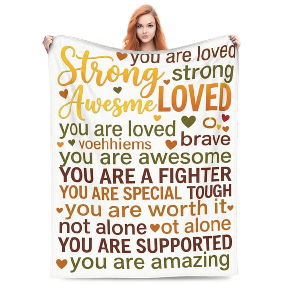 Super Soft Hug Blankets for Women, Get Well Soon and Cancer Care Gift, After Surgery Comfort Throw for Friend Sister, Thinking of You Breast Cancer Sympathy Gift 50x40