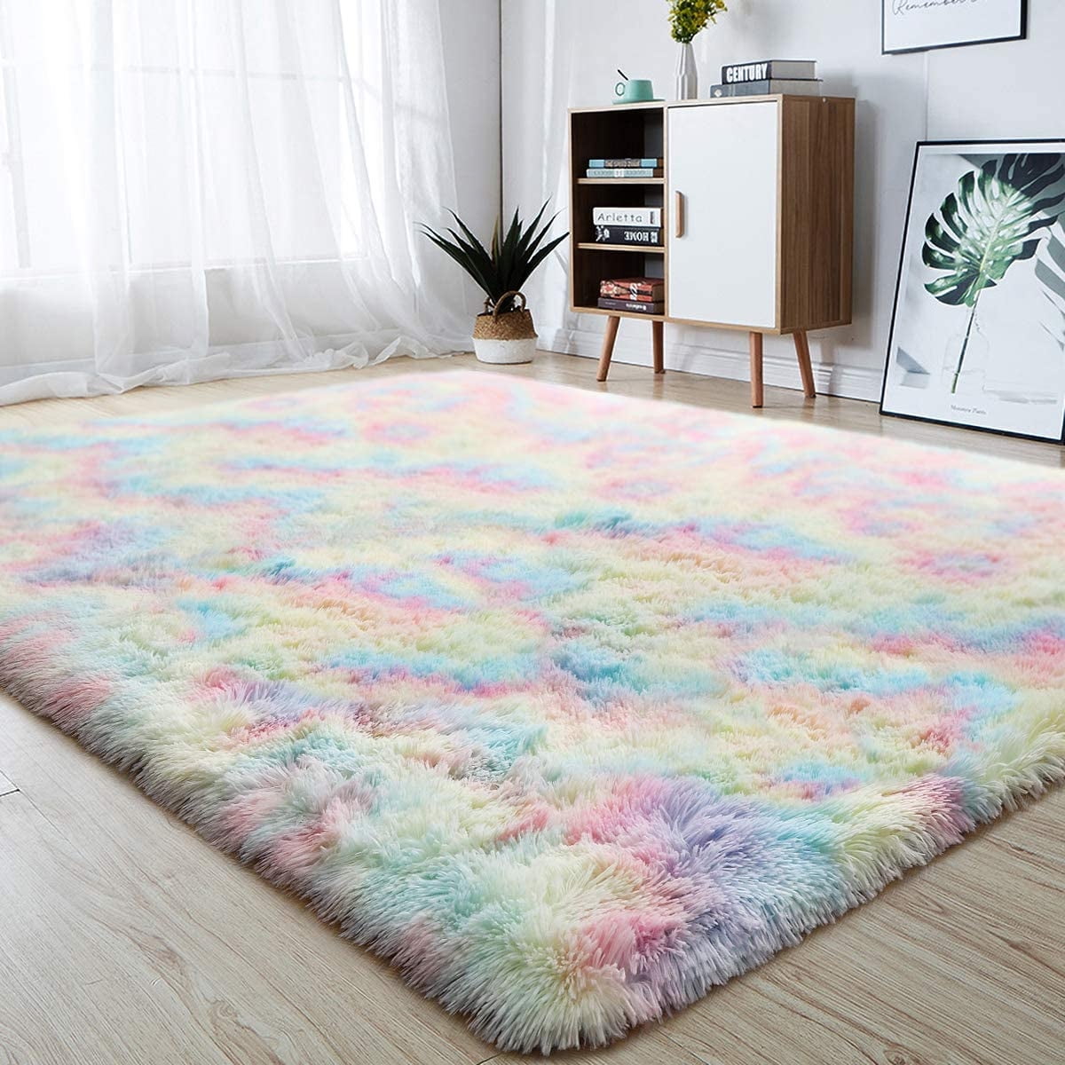 3 Color Large Size Fluffy Soft Carpet Anti-skid Floor Rug Bedroom Mat  Fluffy Area Rug Living Room Carpet Hallway Mat Home  Decoration(Size:100x160cm / 160x250cm)