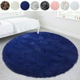 thumbnail image 1 of Super Soft Indoor Modern Shag Fur Area Rugs Fluffy Rugs Anti-Skid Shaggy Kids Rug Dining Room Home Bedroom Carpet Floor Mat Diameter 48in/ 63.78in/ 72in Round Soft Rug, 1 of 7