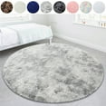 thumbnail image 1 of Super Soft Indoor Modern Shag Fur Area Rugs Fluffy Rugs Anti-Skid Shaggy Kids Rug Dining Room Home Bedroom Carpet Floor Mat Diameter 48in/ 63.78in/ 72in Round Soft Rug, 1 of 7