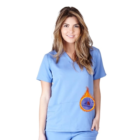 Super Soft Junior Medical Scrub Top Premium Womans Junior Fit 3 Pocket Mock Wrap Top 8117
