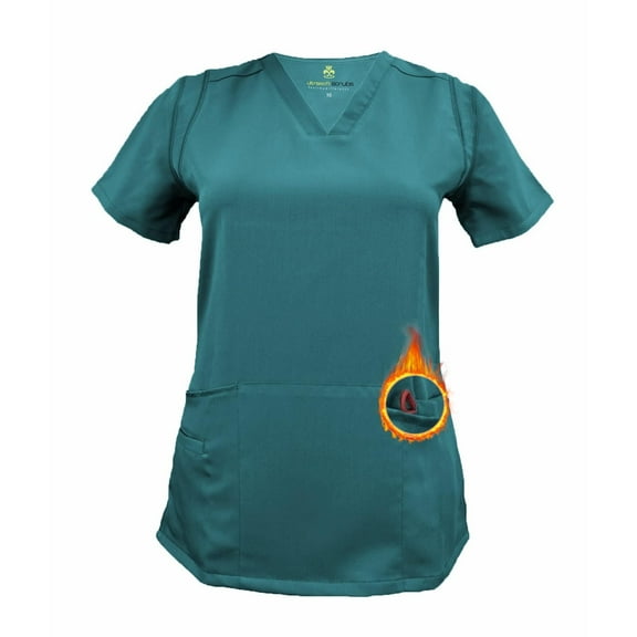 Super Soft Junior Medical Scrub Top Premium Womans Junior Fit 3 Pocket Mock Wrap Top 8117