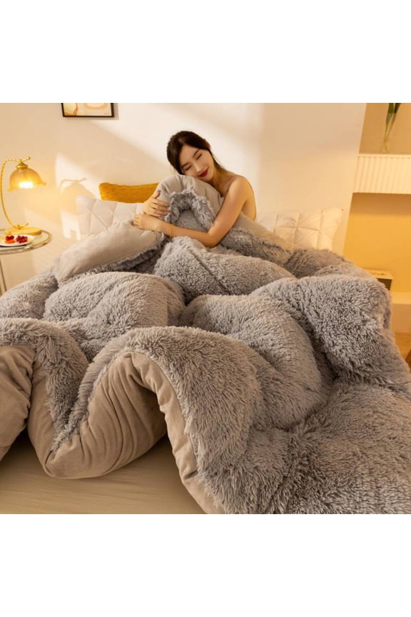 Super Soft Long Fleece Mink Crystal Velvet Thickened Warm Winter Quilt