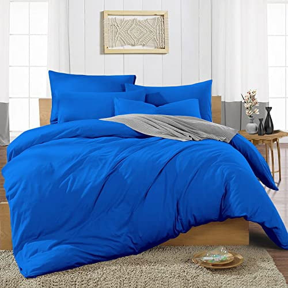 Super Soft & Luxury Duvet Cover Set 3 Piece -600 Thread Count, 1 Duvet Cover with Zipper Closure & 2 Pillow Cover, 100% Egyptian Cotton Comforter Cover-Royal Blue Solid, Cal King Size